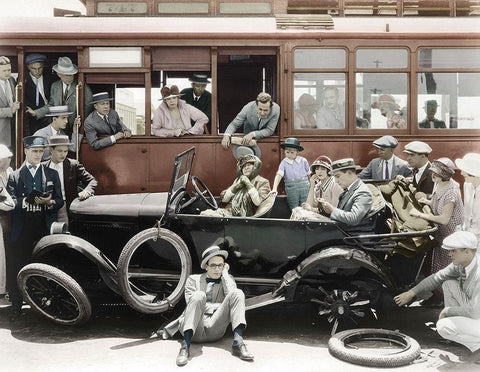 Harold Lloyd Black Ornate Wood Framed Art Print with Double Matting by Hollywood Photo Archive