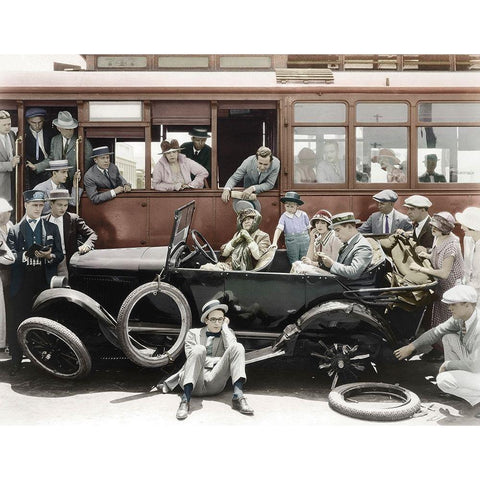 Harold Lloyd Black Modern Wood Framed Art Print by Hollywood Photo Archive