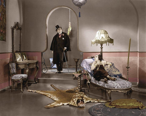 Harold Lloyd Black Ornate Wood Framed Art Print with Double Matting by Hollywood Photo Archive