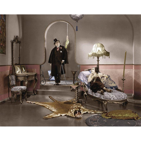 Harold Lloyd Black Modern Wood Framed Art Print with Double Matting by Hollywood Photo Archive