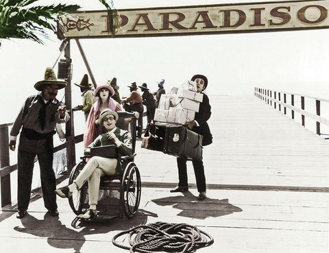 Harold Lloyd White Modern Wood Framed Art Print with Double Matting by Hollywood Photo Archive