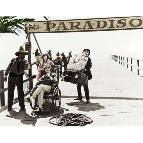 Harold Lloyd Black Modern Wood Framed Art Print with Double Matting by Hollywood Photo Archive