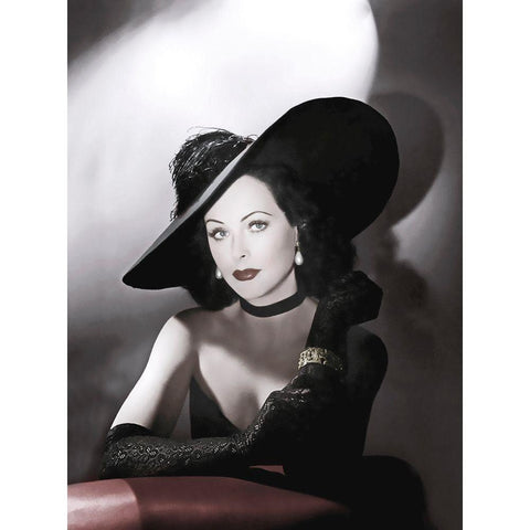 Hedy Lamarr White Modern Wood Framed Art Print by Hollywood Photo Archive