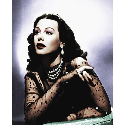 Hedy Lamarr 103 Gold Ornate Wood Framed Art Print with Double Matting by Hollywood Photo Archive