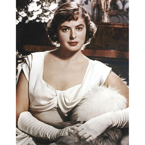 Ingrid Bergman Gold Ornate Wood Framed Art Print with Double Matting by Hollywood Photo Archive