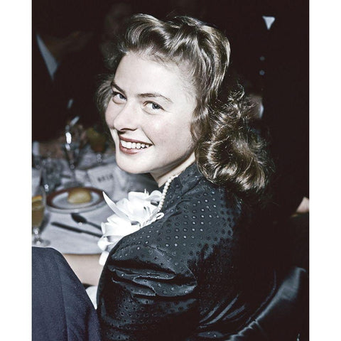 Ingrid Bergman White Modern Wood Framed Art Print by Hollywood Photo Archive