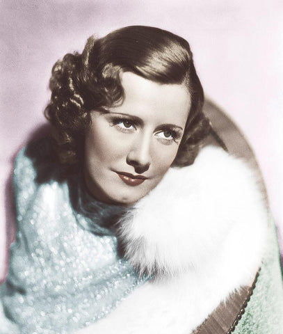 Irene Dunne White Modern Wood Framed Art Print with Double Matting by Hollywood Photo Archive