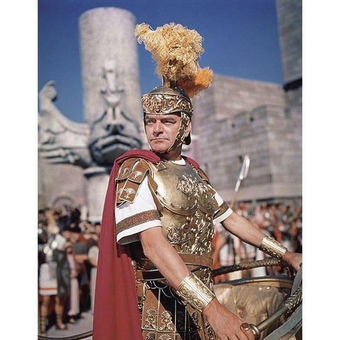 Jack Hawkins - Ben Hur White Modern Wood Framed Art Print by Hollywood Photo Archive