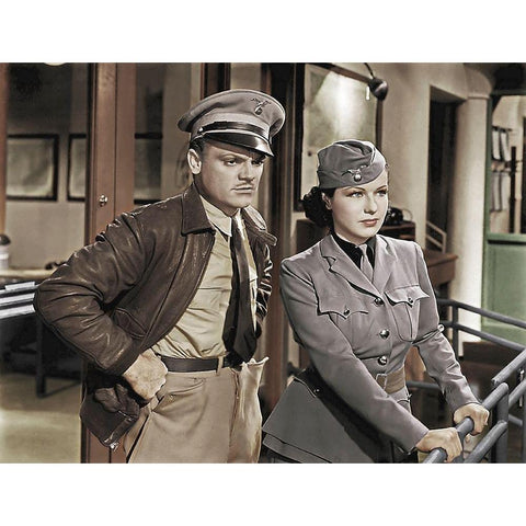 James Cagney Black Modern Wood Framed Art Print by Hollywood Photo Archive