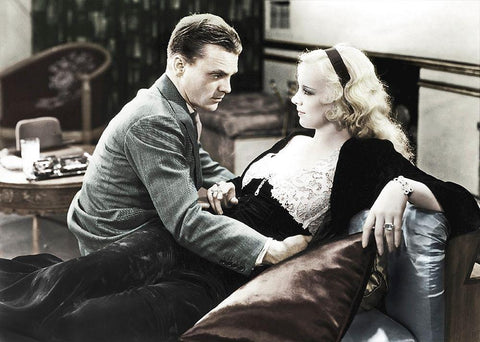 James Cagney White Modern Wood Framed Art Print with Double Matting by Hollywood Photo Archive