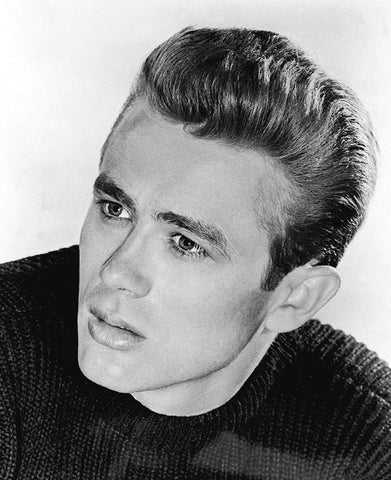 James Dean White Modern Wood Framed Art Print with Double Matting by Hollywood Photo Archive