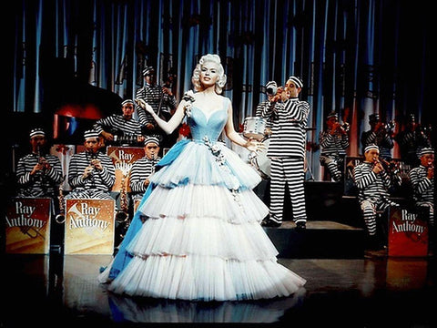 Jane Mansfield - The Girl Cant Help It White Modern Wood Framed Art Print with Double Matting by Hollywood Photo Archive