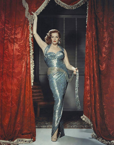 Jane Russell White Modern Wood Framed Art Print with Double Matting by Hollywood Photo Archive