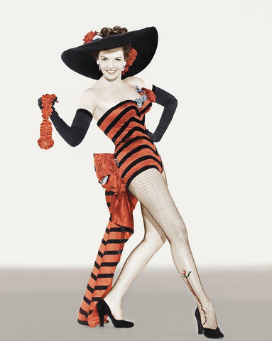 Jane Russell White Modern Wood Framed Art Print with Double Matting by Hollywood Photo Archive