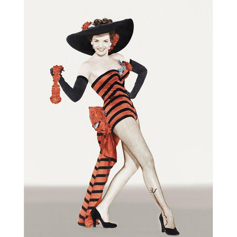 Jane Russell White Modern Wood Framed Art Print by Hollywood Photo Archive