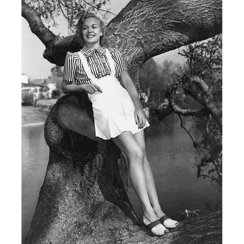 Jane Wyman Gold Ornate Wood Framed Art Print with Double Matting by Hollywood Photo Archive