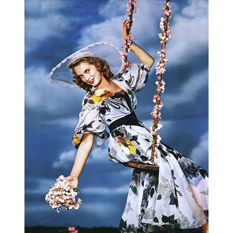 Janet Leigh White Modern Wood Framed Art Print by Hollywood Photo Archive