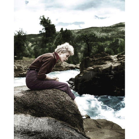 Janet Leigh - The Naked Spur Gold Ornate Wood Framed Art Print with Double Matting by Hollywood Photo Archive