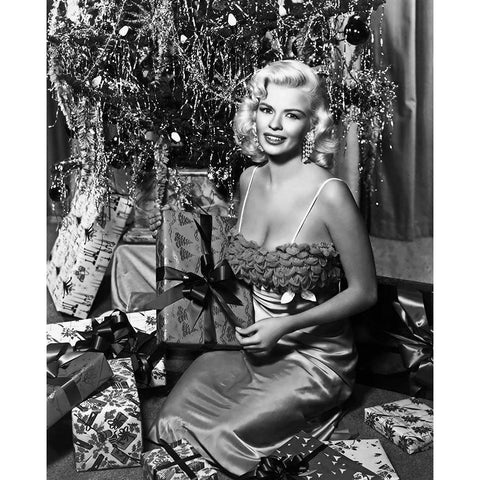 Jayne Mansfield White Modern Wood Framed Art Print by Hollywood Photo Archive