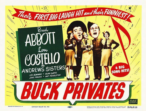 Abbott and Costello - Buck Privates White Modern Wood Framed Art Print with Double Matting by Hollywood Photo Archive