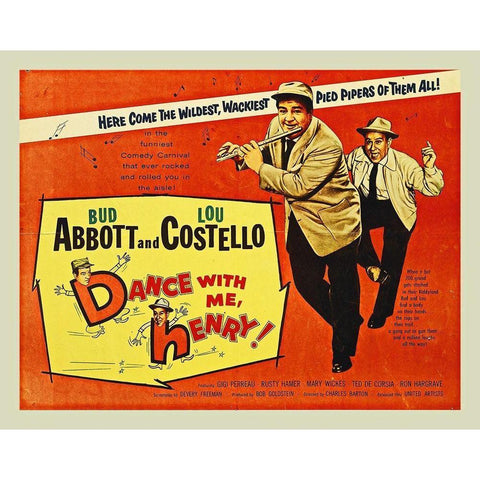 Abbott and Costello - Dance With Me Henry Black Modern Wood Framed Art Print with Double Matting by Hollywood Photo Archive