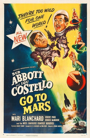 Abbott and Costello - Go To Mars Black Ornate Wood Framed Art Print with Double Matting by Hollywood Photo Archive