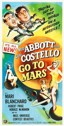 Abbott and Costello - Go To Mars White Modern Wood Framed Art Print with Double Matting by Hollywood Photo Archive