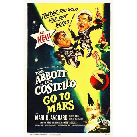 Abbott and Costello - Go To Mars Black Modern Wood Framed Art Print with Double Matting by Hollywood Photo Archive