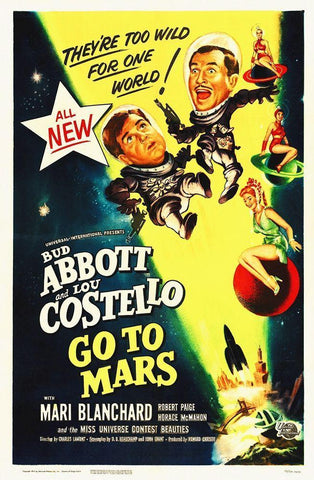 Abbott and Costello - Go To Mars White Modern Wood Framed Art Print with Double Matting by Hollywood Photo Archive
