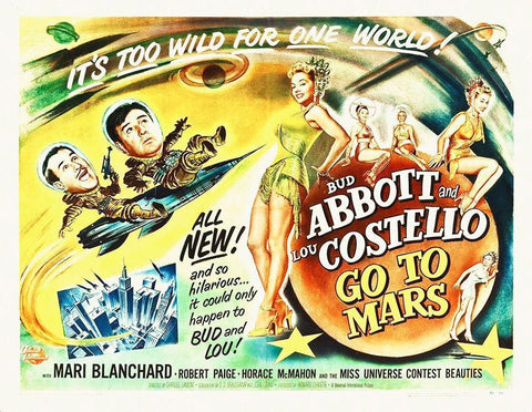Abbott and Costello - Go To Mars Black Ornate Wood Framed Art Print with Double Matting by Hollywood Photo Archive