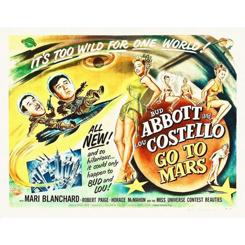 Abbott and Costello - Go To Mars Black Modern Wood Framed Art Print with Double Matting by Hollywood Photo Archive