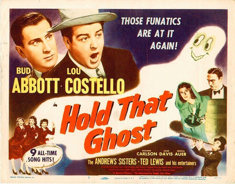 Abbott and Costello - Hold That Ghost White Modern Wood Framed Art Print with Double Matting by Hollywood Photo Archive