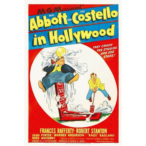 Abbott and Costello - In Hollywood Gold Ornate Wood Framed Art Print with Double Matting by Hollywood Photo Archive