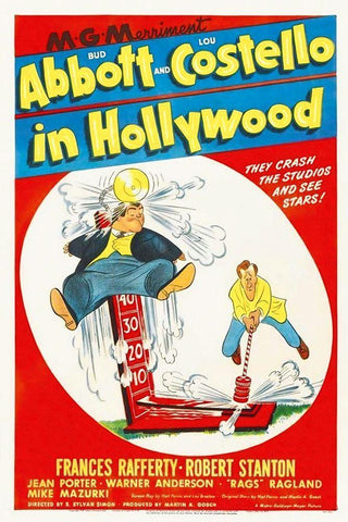 Abbott and Costello - In Hollywood White Modern Wood Framed Art Print with Double Matting by Hollywood Photo Archive