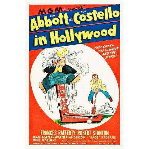 Abbott and Costello - In Hollywood Gold Ornate Wood Framed Art Print with Double Matting by Hollywood Photo Archive