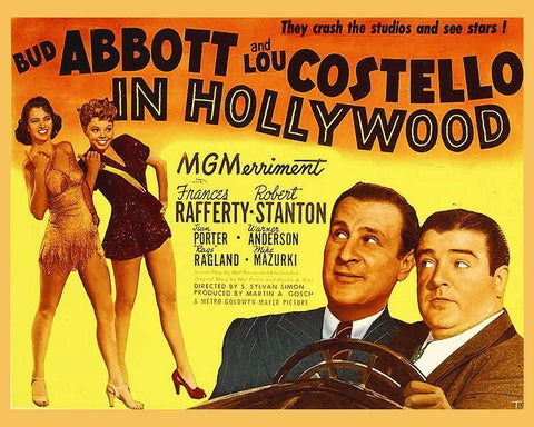 Abbott and Costello - In Hollywood White Modern Wood Framed Art Print with Double Matting by Hollywood Photo Archive