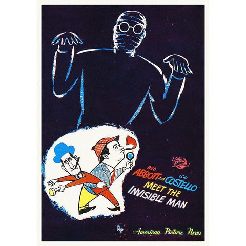 Abbott and Costello - Invisible Man Black Modern Wood Framed Art Print with Double Matting by Hollywood Photo Archive