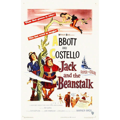 Abbott and Costello - Jack And The Beanstalk Gold Ornate Wood Framed Art Print with Double Matting by Hollywood Photo Archive