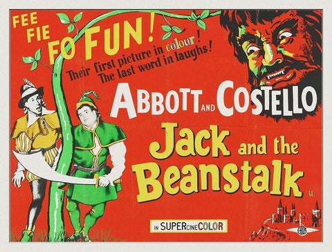 Abbott and Costello - Jack And The Beanstalk Black Ornate Wood Framed Art Print with Double Matting by Hollywood Photo Archive