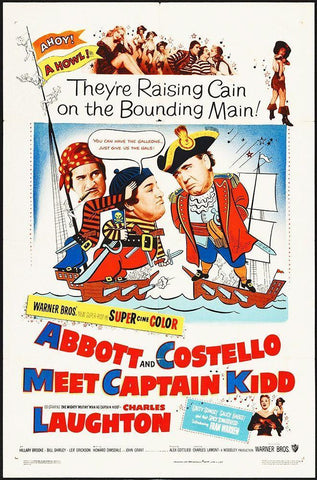 Abbott and Costello - Meet Captain Kidd White Modern Wood Framed Art Print with Double Matting by Hollywood Photo Archive