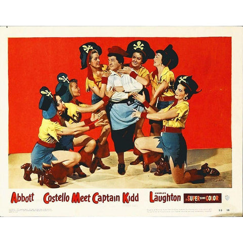 Abbott and Costello - Meet Captain Kidd Gold Ornate Wood Framed Art Print with Double Matting by Hollywood Photo Archive