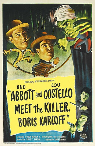 Abbott and Costello - Meet The Killer Black Ornate Wood Framed Art Print with Double Matting by Hollywood Photo Archive