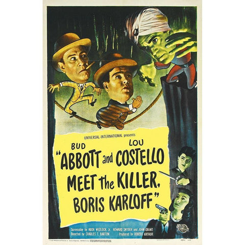 Abbott and Costello - Meet The Killer Black Modern Wood Framed Art Print with Double Matting by Hollywood Photo Archive