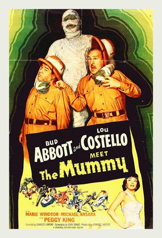 Abbott and Costello - Meet The Mummy Black Ornate Wood Framed Art Print with Double Matting by Hollywood Photo Archive