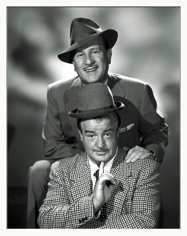 Abbott and Costello - Promotional Still Black Ornate Wood Framed Art Print with Double Matting by Hollywood Photo Archive