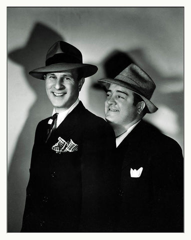 Abbott and Costello - Promotional Still White Modern Wood Framed Art Print with Double Matting by Hollywood Photo Archive