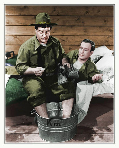 Abbott and Costello - Promotional Still Buck Privates Black Ornate Wood Framed Art Print with Double Matting by Hollywood Photo Archive
