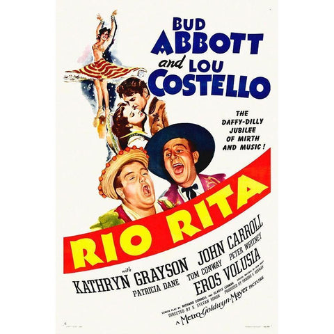 Abbott and Costello - Rio-Rita Black Modern Wood Framed Art Print with Double Matting by Hollywood Photo Archive