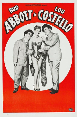 Abbott and Costello - Stock Poster Black Ornate Wood Framed Art Print with Double Matting by Hollywood Photo Archive