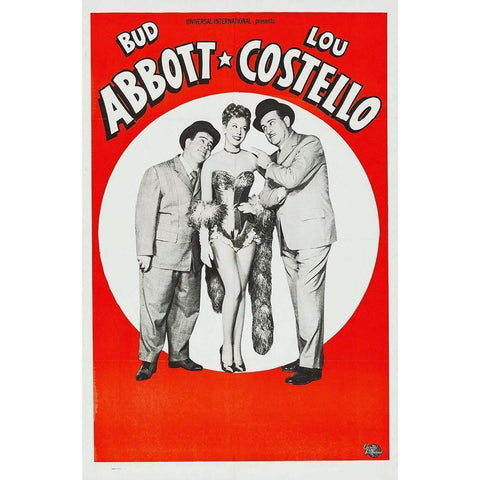 Abbott and Costello - Stock Poster Black Modern Wood Framed Art Print with Double Matting by Hollywood Photo Archive